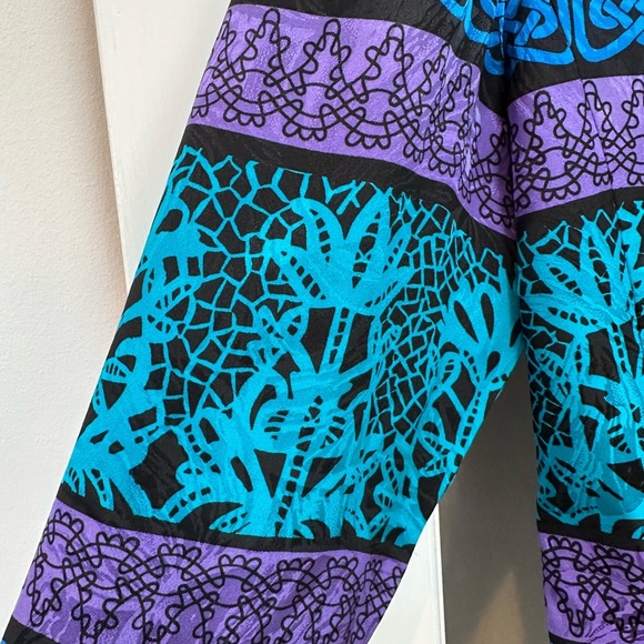 Vintage Lillie Rubin 100% Silk Art To Wear 80’s Blazer Jacket Size 8 Medium M - Picture 5 of 12